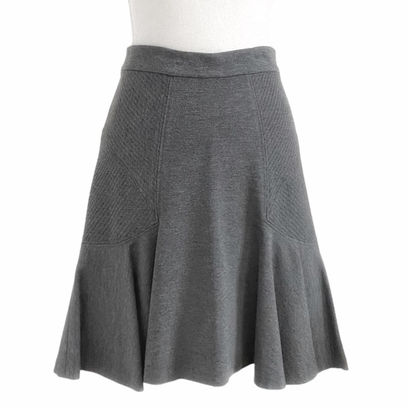 DIANE VON FURSTENBERG CARLITA GREY FLUTTER FLARED SKIRT - 8 - Picture 2 of 9